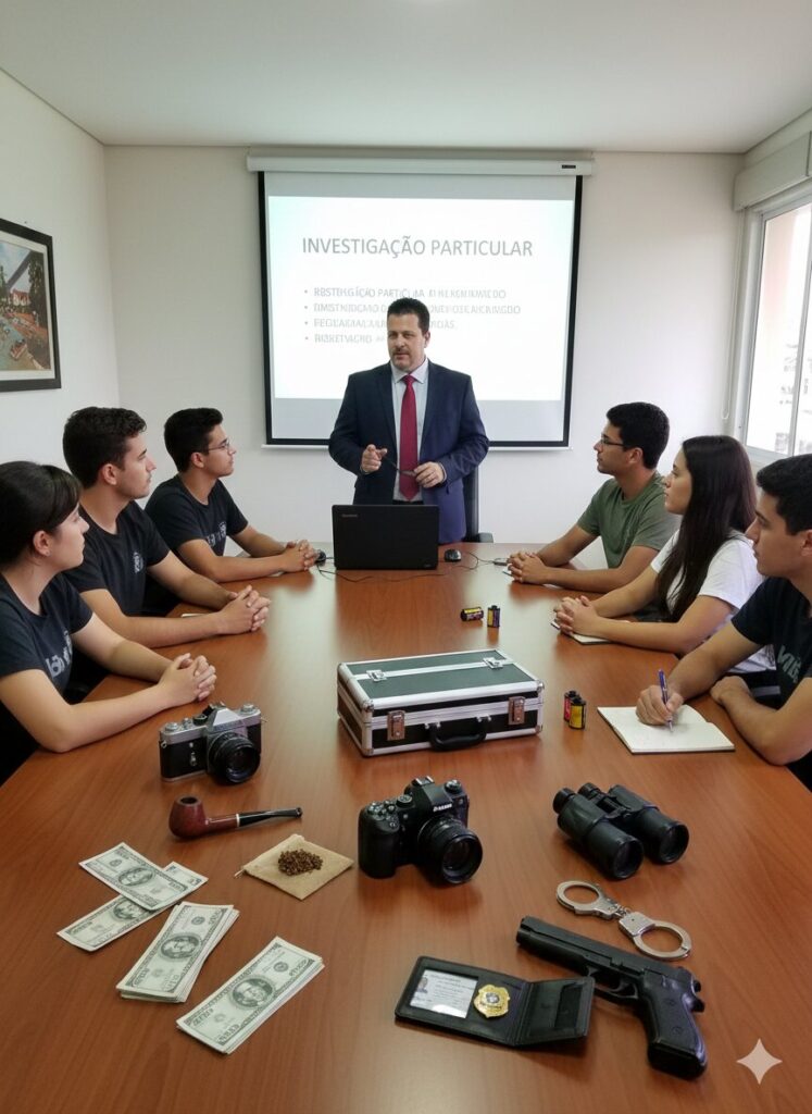 Curso de Detetive Particular como se tornar investigador: Detetives Brasil e 007 anuncia parceria com a Escola Sherlock Holmes e amplia formação profissional 2 Detetive Particular Edson Frazão segurando certificado de formação profissional em ambiente de escritório de investigação.